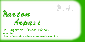 marton arpasi business card